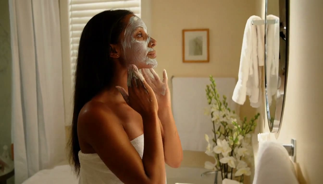 MiniMax H3 AI video example showing a woman enjoying a spa-like routine at home and on a beach
